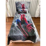 Cici Eko Örümcek Adam Yatak Örtüsü Hediye Yastık Kılıfı Spiderman İnce Dekoratif Petek Kumaş