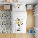Cici Odam 140x220 Çocuk Yatak Örtüsü Hediye Yastık Kılıfı Mutlu Aslan Lion King