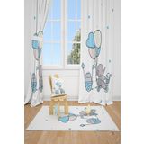 Cici Odam 2 Kanat Balon Içinde Fil Little Prince Bebek Çocuk Odası Perdesi Fon Perde