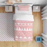 Cici Odam Çocuk Bebek Nevresim Takımı Geometrik Şekiller Pembe