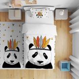 Cici Odam Çocuk Bebek Nevresim Takımı Kızılderili Panda