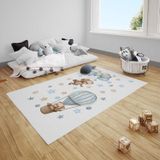 Cici Odam Çocuk Bebek Odası Halısı Yıldızlı Uçan Balon Ayıcık