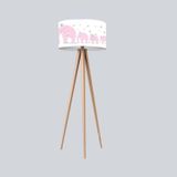 Cici Odam Çocuk Bebek Odası Lambader Puantiyeli Fil Ailesi