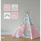 Cici Odam Çocuk Bebek Odası Oyun Çadırı Unicornlu Atlar