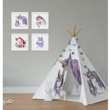 Cici Odam Çocuk Bebek Odası Oyun Çadırı Yıdızlı Yavru Unicorn ve Annesi