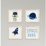 Cici Odam Çocuk Bebek Odası Tablo Astronot Uzay Roket