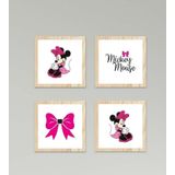 Cici Odam Çocuk Bebek Odası Tablo Fiyonklu Minnie Mouse