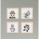 Cici Odam Çocuk Bebek Odası Tablo Kızılderili Panda
