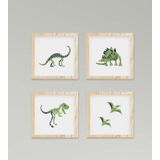 Cici Odam Çocuk Bebek Odası Tablo Yeşil Dinozorlar