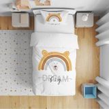 Cici Odam Çocuk Yatak Örtüsü Hediye Yastık Kılıfı Gökkuşağı Ayıcık Dream Big
