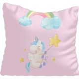 Cici Odam Yıldızlı Balon Tutan Ünicorn At Odası Kırlent Kılıfı