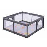 Ciciko Mamma Bebek Oyun Alanı, 125 X 125 X 65 Taşınabilir Oyun Parkı, Bej Renk, Mesh Yan Paneller, Güvenli Oyun Alanı- Gri