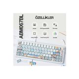 CIDOO Abm067 Nebula Programlanabilir Esports Rgb Mekanik 3 Mode Kablosuz Klavye (MAVİ)
