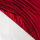 Ciel King Size Plus%100 Pamuk Lastikli Saten Çarşaf - Kırmızı