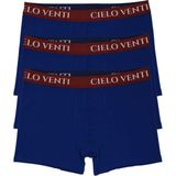 Cielo Venti Night Collection | 3'lü Organik Pamuk Erkek Boxer | Kraft Kutu - 409-Mavi - XL