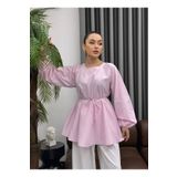 cies boutique beli bağlamalı balon kol poplin gömlek