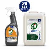 Cif Bulaşık Makinesi Deterjanı 10 L + Yağ Çözücü Sprey 750 Ml 2’Li Profesyonel Mutfak Seti