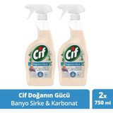 Cif Doğanın Gücü Banyo Sprey Sirke, Karbonat ve Organik Lavanta Yağı Içerir 750 ml 2ADET - 1 kg