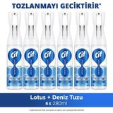 Cif Infinite Clean Doğal Probiyotikli Anti Toz Sprey Tüm Yüzeyler Için Lotus & Deniz Tuzu 280ML X6 - 280 ml