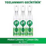 Cif Infinite Clean Doğal Probiyotikli Anti Toz Yedek Şişe Için Misket Limonu & Limon Otu 280 ml X3