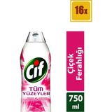 Cif Jel Tüm Yüzeyler Çiçek Ferahlığı 750 ml 16'lı Set