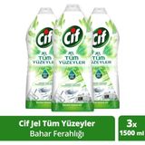 Cif Jel Yüzey Temizleyici Bahar Ferahlığı Çamaşır Suyu Katkılı 1500 ml 3 Adet Tüm Yüzeyler İçin