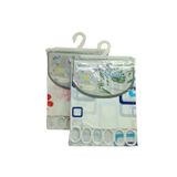 ÇİF KANAT PVC BANYO PERDESİ 2 PARÇA X 90X180CM - 12 HALKALI (5264)