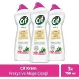 Cif Krem 3 x 750 ml (Frezya ve Müge Çiçeği) - Beyaz