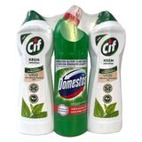 Cif Krem Amonyak 2 Adet 750 Ml & Domestos Dağ Esintisi 750 Ml (3'lü Paket)