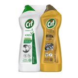 Cif Krem Amonyaklı Yağ ve Kireç Sökücü 750 ml + Cif Krem Altın Işıltısı Amber Kokulu 750 ml