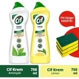 Cif Krem Limon 750ML + Cif Amonyak 750ML + 3'lü Temizlik Süngeri