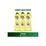 Cif Krem Mucize Yüzey Temizleyici Limon 750 ml x3
