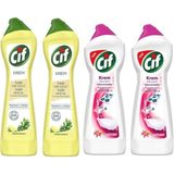Cif Krem Müge Çiçeği Frezya ve Limon Kokulu 500 ml 4 Lü Set - Beyaz