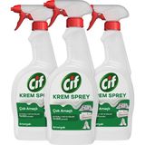 Cif Krem Sprey Amonyak Yüzey Temizleyici 750 ml x3 + Mikrofiber Bez Hediye x1 - Beyaz
