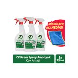 Cif Krem Sprey Çok Amaçlı Yüzey Temizleyici 750 ml X 3adet Mikrofiber Bez