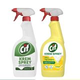 Cif Krem Sprey Limon Ultra Yağ Çözücü 750 ml + Krem Sprey 750 ml Yüzey Temizleyici
