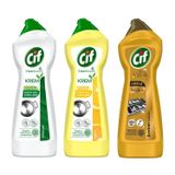 Cif Krem Temizleyici, 750 ml, Amonyak, Limon ve Gold Çeşitleri, 3'lü Set