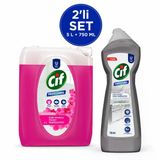 Cif Krem Temizleyici 750 Ml + Çok Amaçlı Yüzey Temizleyici 5 L