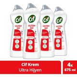 Cif Krem Yüzey Temizleyici Çamaşır Suyu Katkılı Ultra Hijyen 675 ml 4 Adet - 750 ml