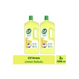 Cif Krem Yüzey Temizleyici, Limon Kokulu, 1500 ml, 2'li Set