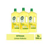 Cif Krem Yüzey Temizleyici Limon Kokulu Yağ ve Kireç Sökücü Leke Çıkarıcı 3 x 1500 ML