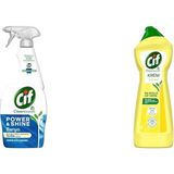 Cif Power Shine Cleanboost Sprey Temizleyici Banyo İçin Temizleyici ve Kireç Çözücü 750 ML(4) Cif Krem Yüzey Temizleyici Limon Kokulu Yağ ve Kireç Sökücü Leke Çıkarıcı 750 ML(1)