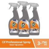 Cif Professional Yağ Çözücü Sprey 750 ml 3 Adet Güçlü Temizlik Özelliği