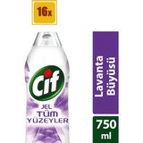 Cif Tüm Yüzeyler Jel Lavanta Büyüsü 750 ml 16'lı Set