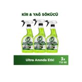Cif Ultra Anında Etki Kir ve Yağ Çözücü 750 Ml x 3 ADET CF
