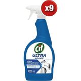 Cif Ultra Hız & Güç Kireç Sökücü Sprey Leke ve Kir Çıkarıcı Banyo 1000 ml x 9 Adet (1 Koli) - Beyaz