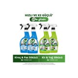 Cif Ultra Sprey Kireç ve Pas Sökücü 1000 ml x2 + Ultra Anında Etki Kir ve Yağ Çözücü 1000 ml x2