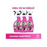 Cif Ultra Sprey Sakura Parfümlü Kir Ve Yağ Sökücü 750 Ml X 3 Ade