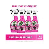 Cif Ultra Sprey Sakura Parfümlü Kir Ve Yağ Sökücü 750 Ml X 4 Adet