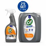Cif Yağ Çözücü 5 L + Yağ Çözücü Sprey 750 Ml Profesyonel Mutfak Temizlik Seti
